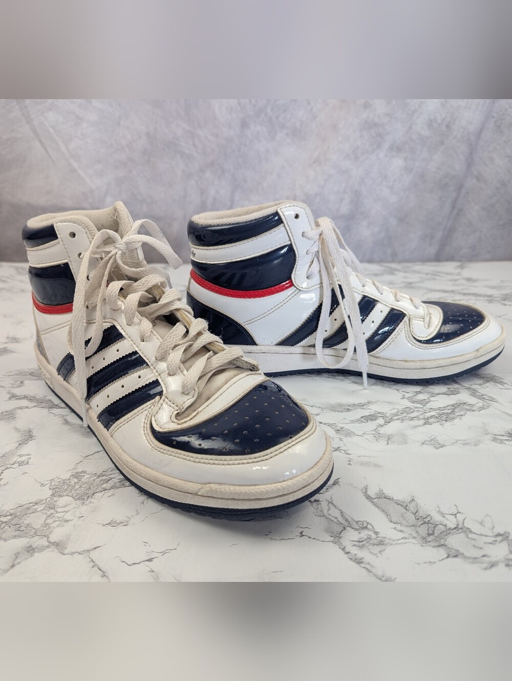 adidas Top Ten High Retro Sneakers Men's Size 9 Red/Navy